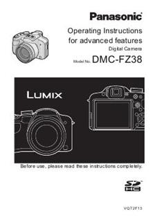 Panasonic Lumix FZ38 manual. Camera Instructions.